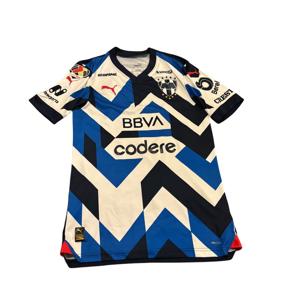 Puma Monterrey Rayados 2023-2024 Carrillo 21 Soccer Jersey Mens Small Blue White